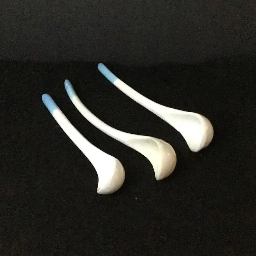 Set of 3 small porcelain spoons will fit in an expresso cup